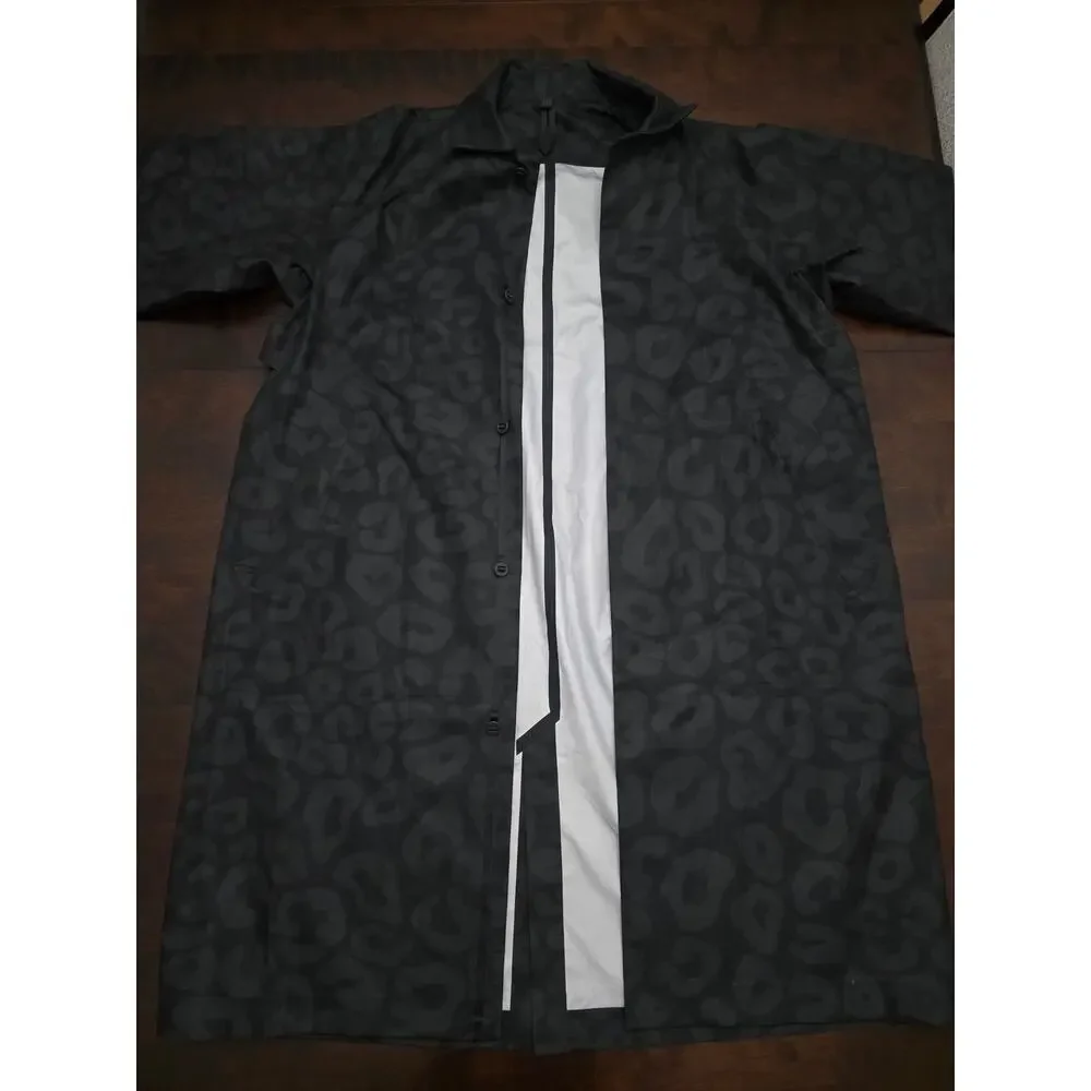Lululemon LAB Leopard Print Overcoat Black Size Medium